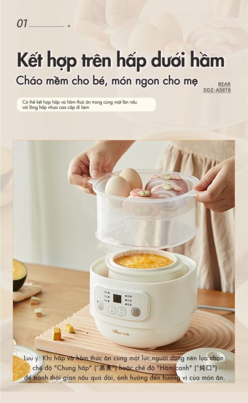 Nồi nấu chậm Bear DDZ-A08T8 – ảnh 7