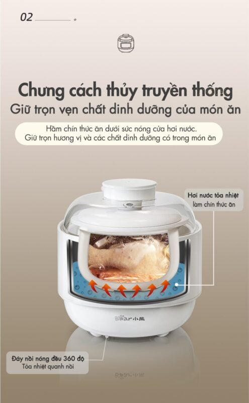 Nồi nấu chậm Bear DDZ-A08T8 – ảnh 8