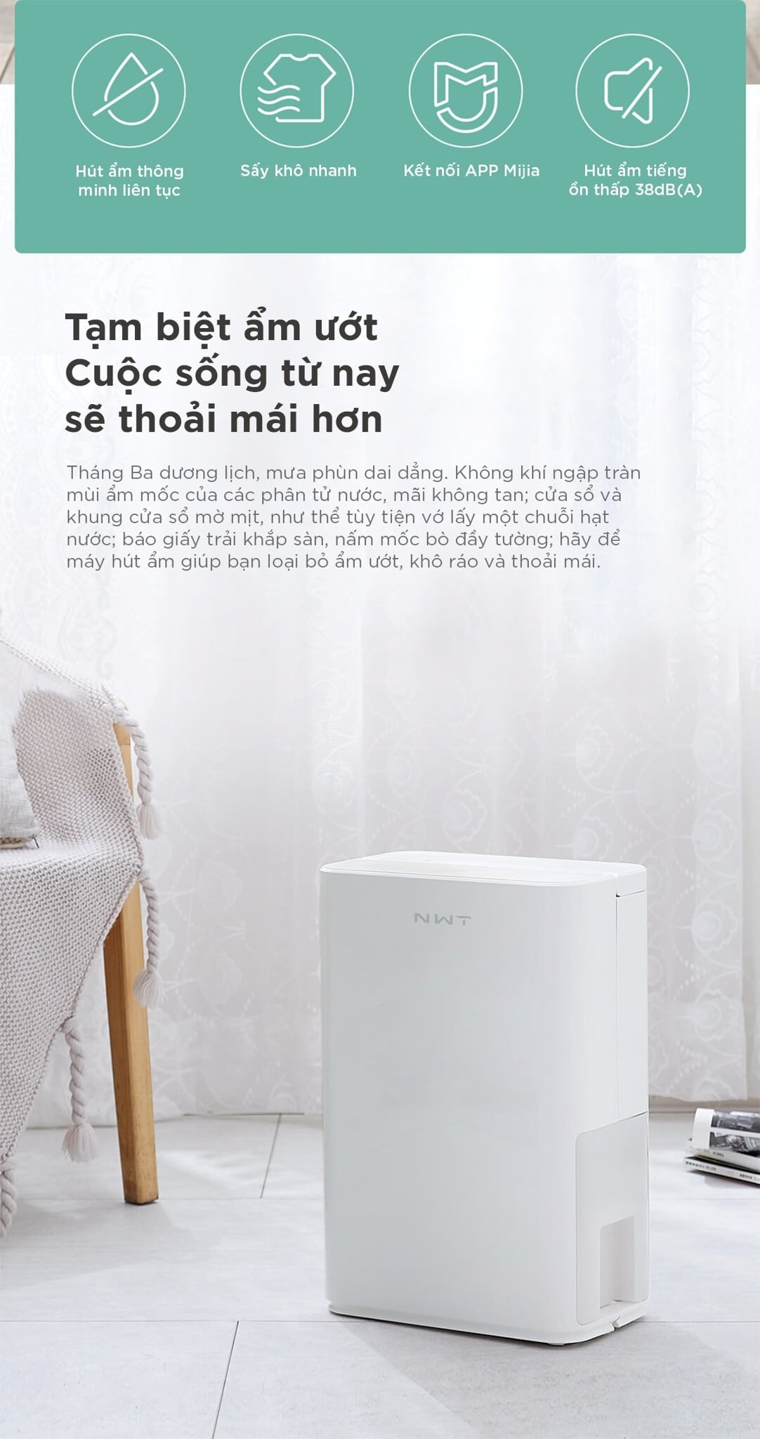 Máy hút ẩm NWT 12L – ảnh 3