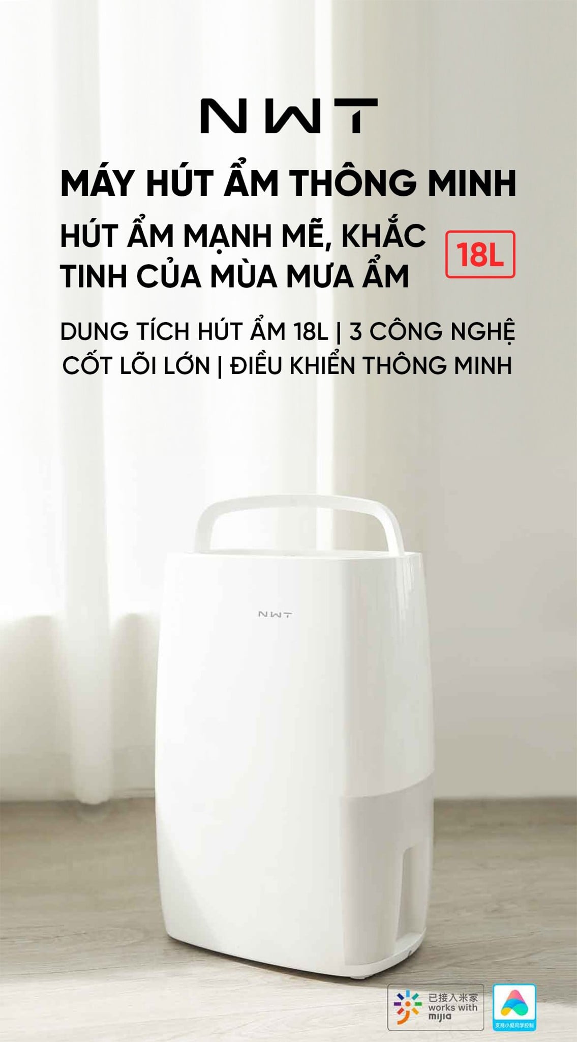 Máy hút ẩm NWT 18L – ảnh 2