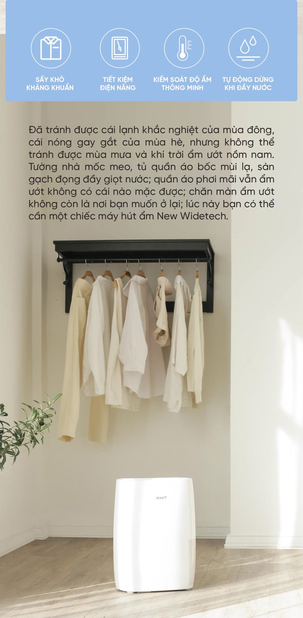 Máy hút ẩm NWT 18L – ảnh 3
