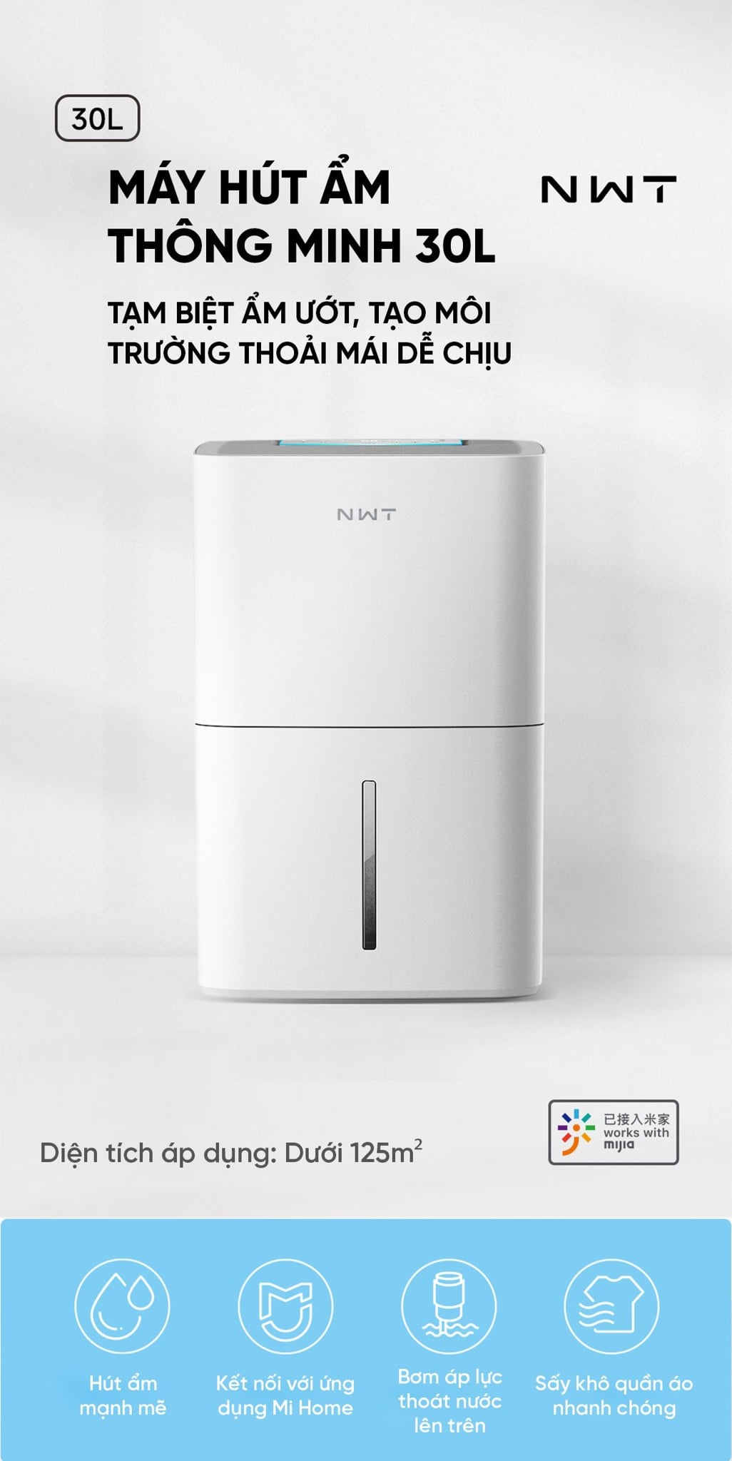 Máy hút ẩm NWT 30L – ảnh 2