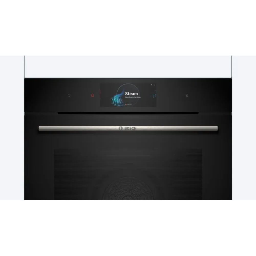 Hấp Steam Plus 120°C, hơi nước 3 cấp – Lò nướng Bosch HSG7584B1 kèm hấp Series 8 âm tủ