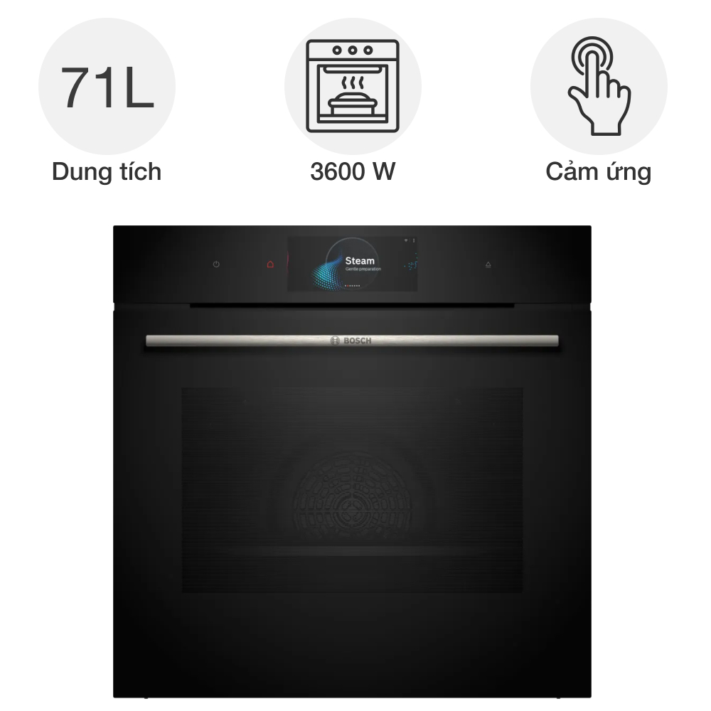 Lò nướng kèm hấp Bosch HSG7584B1 Series 8 âm tủ