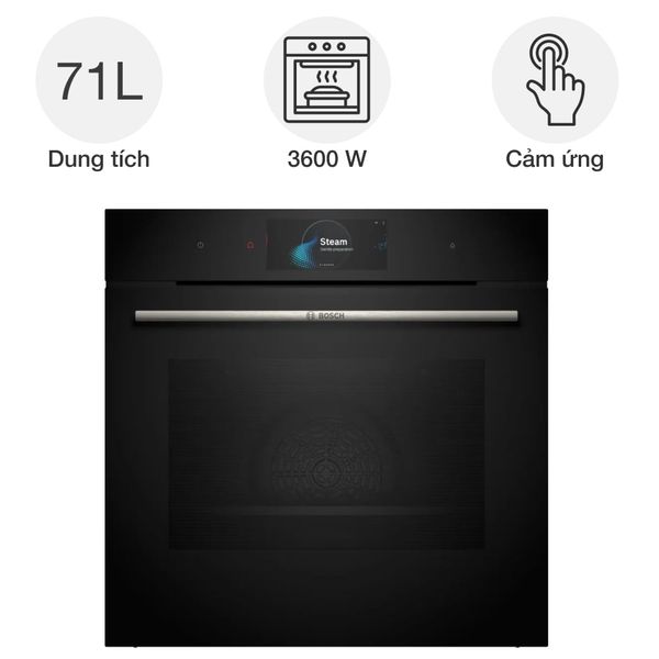Lò nướng Bosch HSG7584B1 kèm hấp Series 8 âm tủ