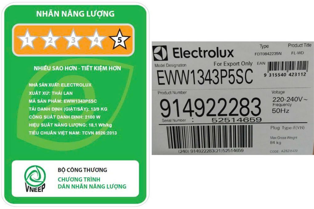 Máy giặt sấy Electrolux EWW1343P5SC - bảng điều khiển và tiện ích Máy giặt sấy Electrolux EWW1343P5SC - bảng điều khiển và tiện ích