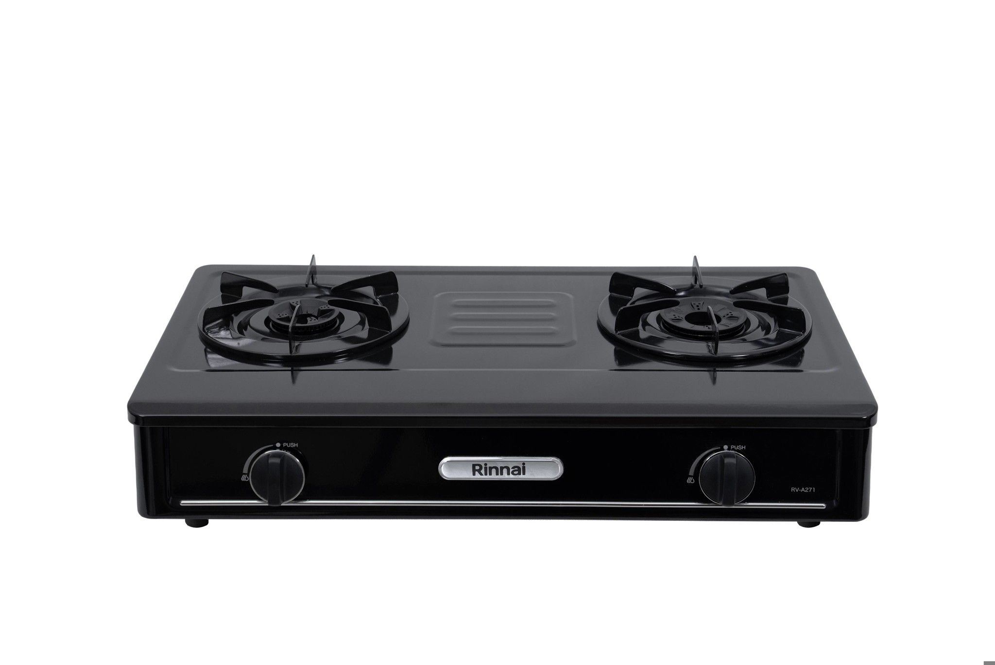  Bếp gas dương Rinnai RV-A271B(EB) 702mm 2 lò nấu, mặt thép phủ men 