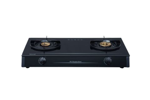 Bếp gas dương Rinnai RV-7Double Glass(L) 728mm 2 lò nấu, mặt kính cường lực