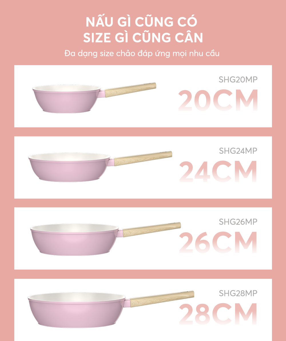 Chảo phủ sứ nano đáy từ Sunhouse healthy SHG26MP – ảnh 4