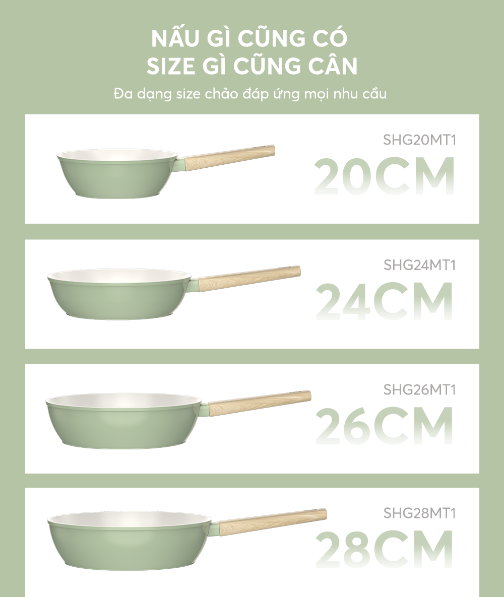 Chảo phủ sứ nano đáy từ Sunhouse healthy SHG20MT1 – ảnh 6