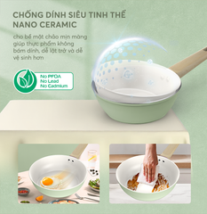 Chảo phủ sứ nano đáy từ Sunhouse healthy SHG26MT1 ảnh 8