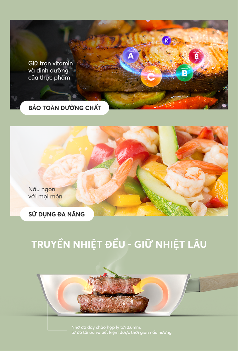 Chảo phủ sứ nano đáy từ Sunhouse healthy SHG24MT1 – ảnh 8