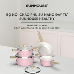Bộ nồi phủ sứ nano đáy từ Sunhouse healthy SHG7979MP2 ảnh 8