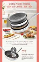 Chảo xào inox liền đáy hybrid Sunhouse IN26M8VK ảnh 6