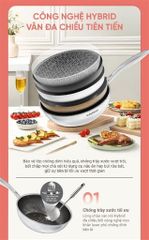 Chảo xào inox liền đáy hybrid Sunhouse IN26M8 ảnh 6