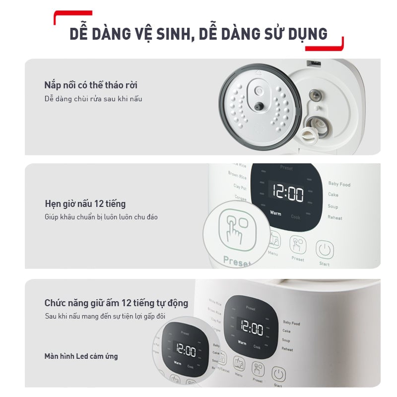 Nồi cơm điện tử Mini Tefal Rice Mate RK515168 - 0.7L – ảnh 6