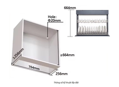 Giá bát đĩa nâng hạ điện Eurogold EMP700 - Inox SUS304, 70cm ảnh 3