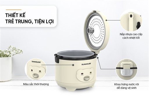 Nồi cơm điện 1.2L Sunhouse SHD8224W – ảnh 7