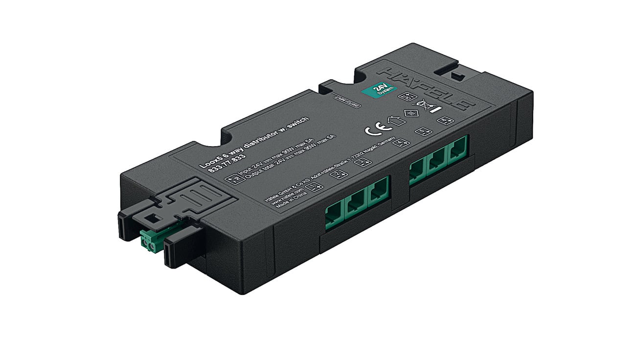 Bộ Chia 6 Cổng 24V Hafele 833.77.833 Bộ Chia 6 Cổng 24V Hafele 833.77.833