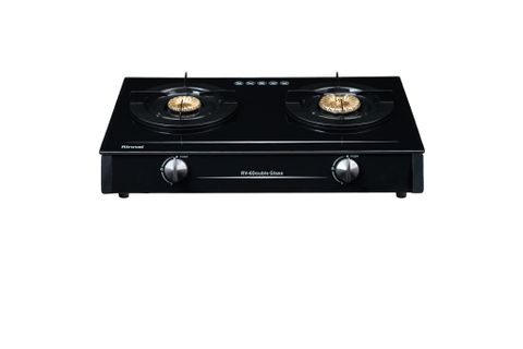 Bếp gas dương Rinnai RV-6Double Glass(L) 608mm 2 lò nấu, mặt kính cường lực