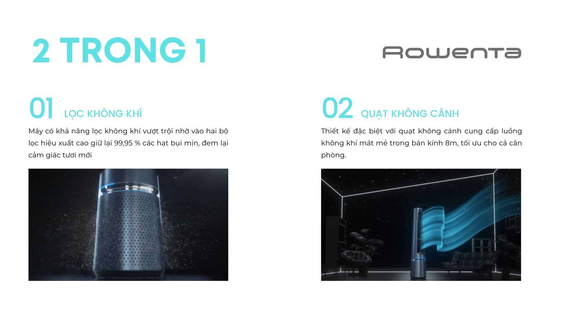 Quạt Không Cánh Kèm Lọc Không Khí Rowenta QU5030F0 – ảnh 3