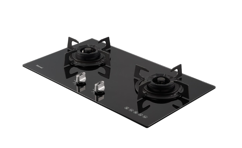 Bếp gas âm Rinnai RVB-732G(B) 720mm 2 lò nấu, mặt kính cường lực – ảnh 3