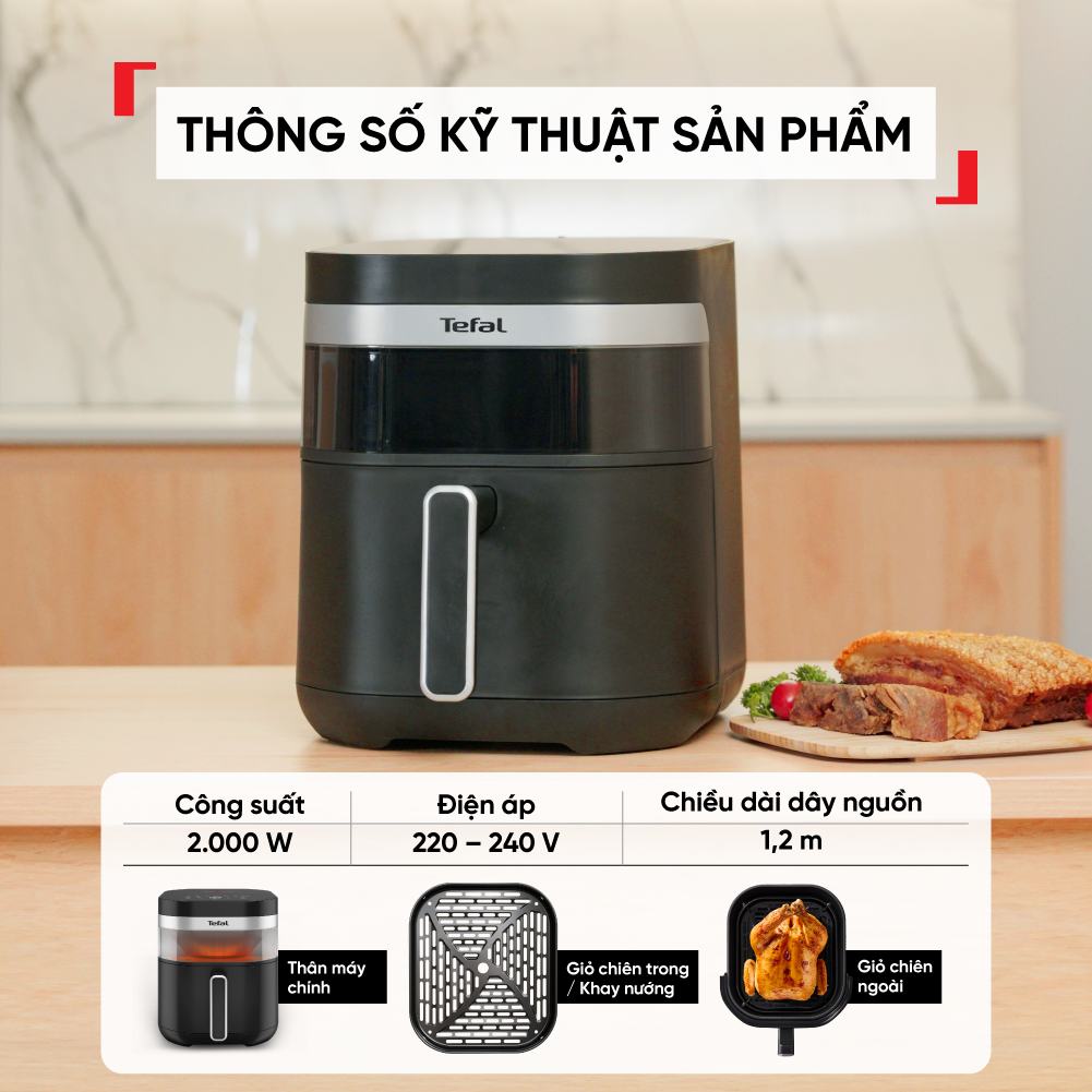 Nồi chiên không dầu Tefal Far Infrared EY8328E0 - 7L - Điện tử – ảnh 6