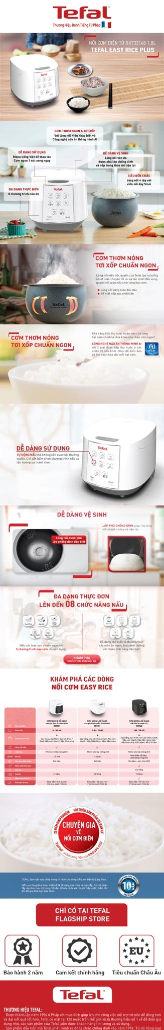 Nồi cơm điện tử Tefal Easy Rice RK733168 - 1.8L – ảnh 6