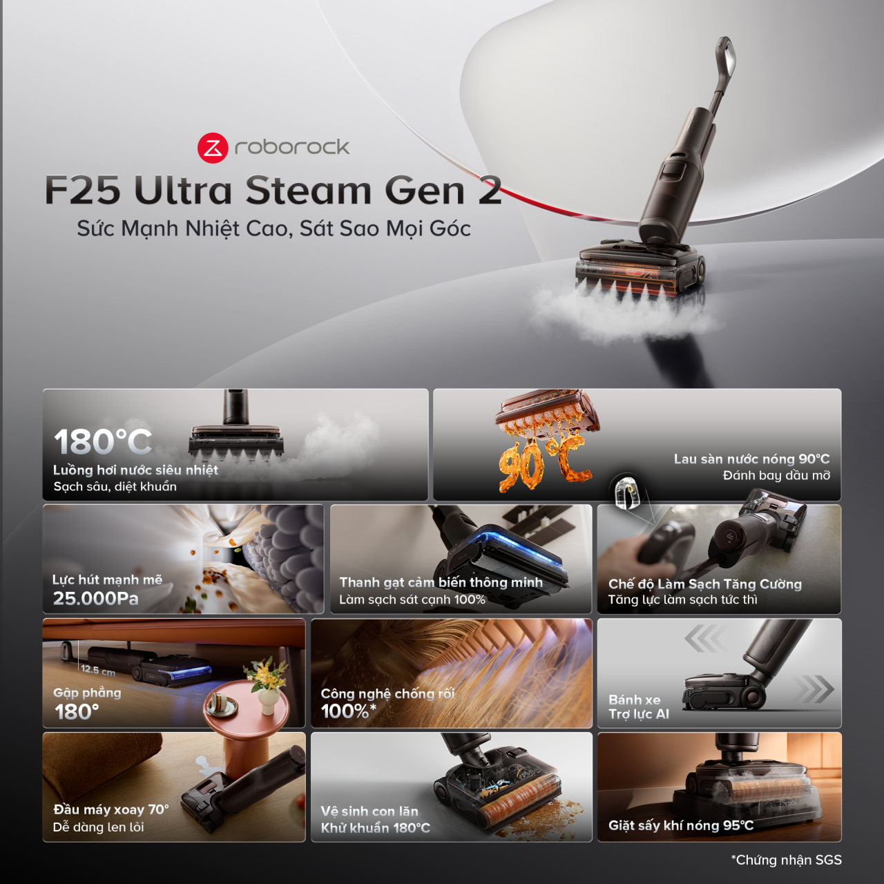 Máy hút bụi lau nhà Roborock F25 Ultra Steam Gen 2 – ảnh 2