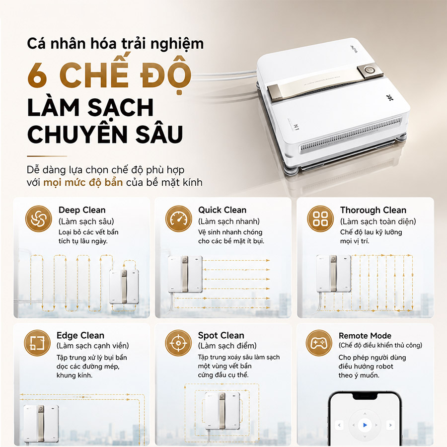 Robot hút bụi lau kính Mova N1 EU - Màu Đen – ảnh 5