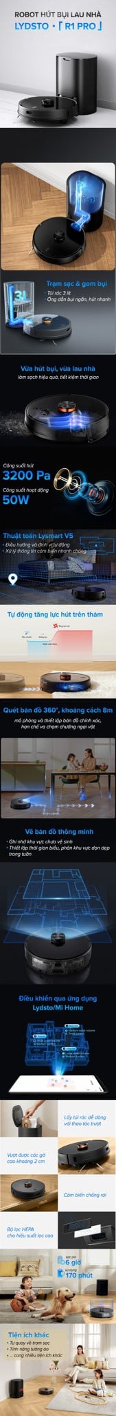 Robot hút bụi Lydsto R1 Pro