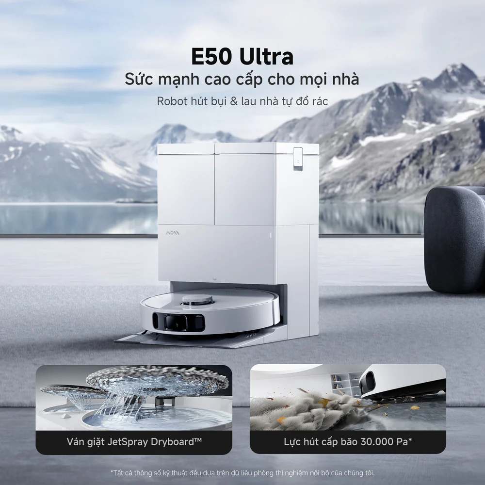 Robot hút bụi lau nhà Mova E50 Ultra Màu Đen – ảnh 2