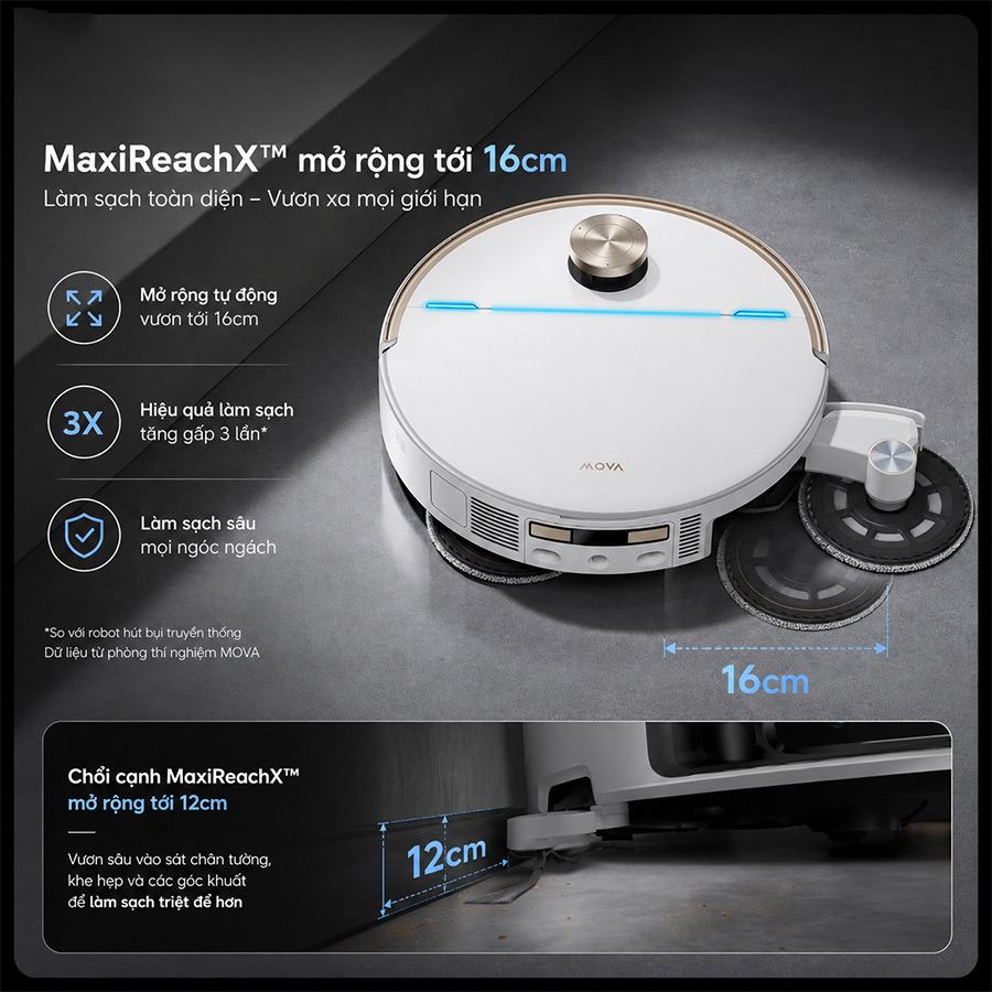 Robot hút bụi lau nhà Mova V70 Ultra Màu Đen – ảnh 4