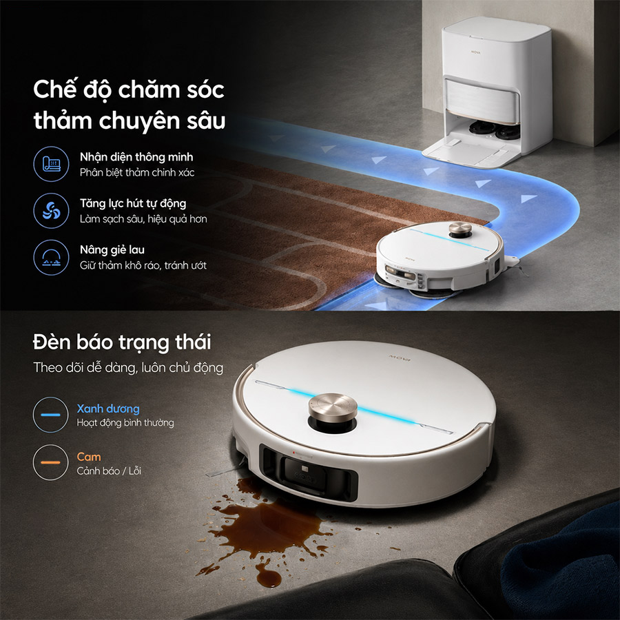 Robot hút bụi lau nhà Mova V70 Ultra Màu Đen – ảnh 6