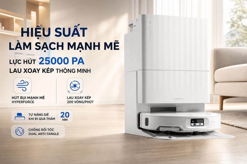 Robot hút bụi Roborock Qrevo Edge 2 - hình ảnh thực tế