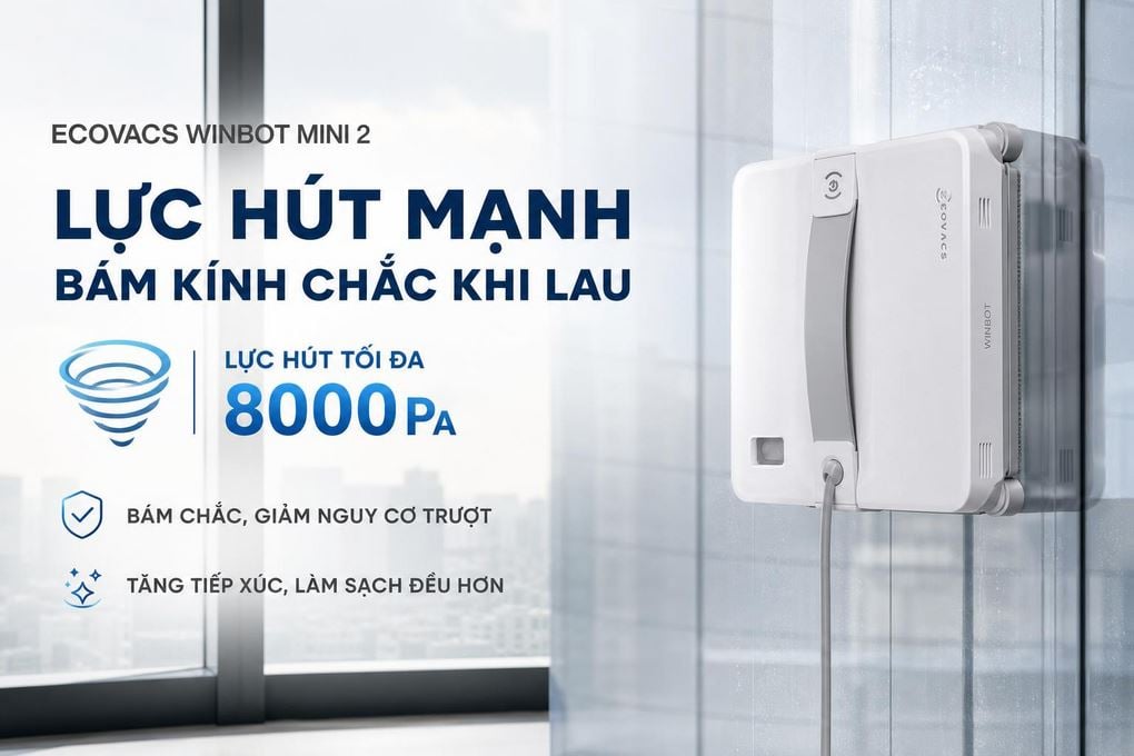 Robot lau kính Ecovacs Winbot Mini 2 - hình ảnh thực tế