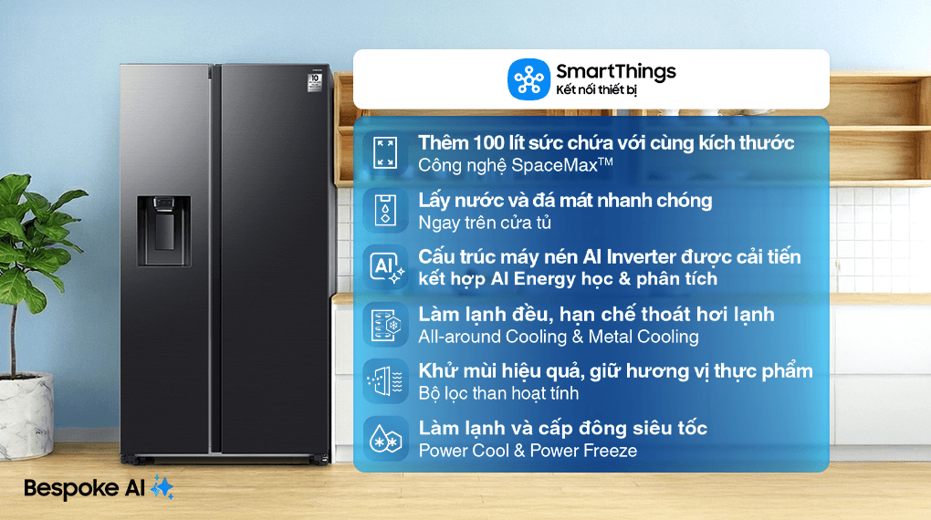 Tủ lạnh Samsung Inverter 635 lít RS70F65K2FSV – ảnh 6