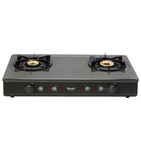 Bếp gas dương Rinnai RV-740A(GR) 702mm 2 lò nấu, mặt thép phủ men