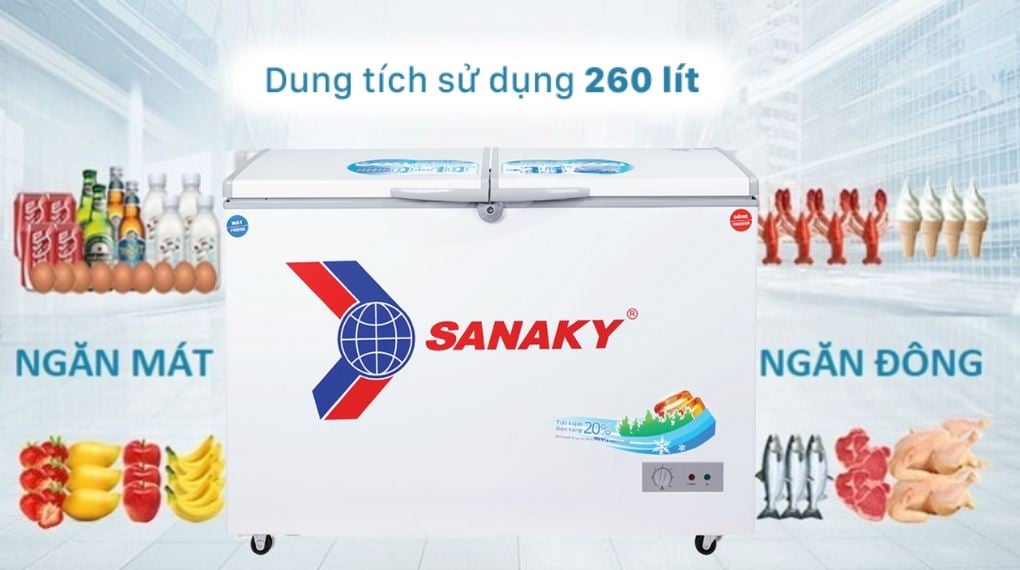 Tủ đông Sanaky VH-3699W1 - bên trong