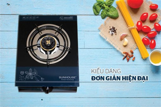 Bếp gas dương đơn kính họng thường SUNHOUSE SHB212KT