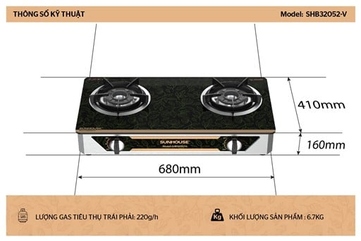 Bếp gas dương kính Sunhouse SHB32052-V – ảnh 7
