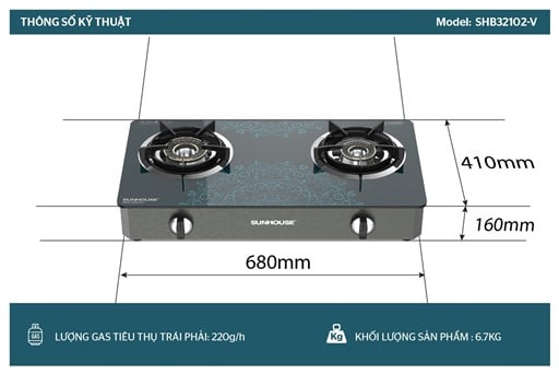 Bếp gas dương kính Sunhouse SHB32102-V – ảnh 7