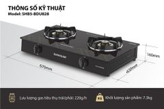 Bếp gas dương kính Sunhouse SHB5-BDU828 ảnh 6
