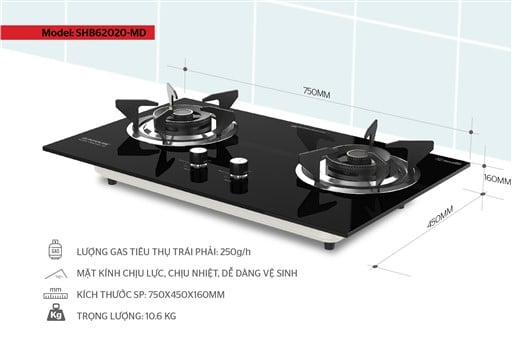 Bếp gas âm kính Sunhouse SHB62020-MD – ảnh 6