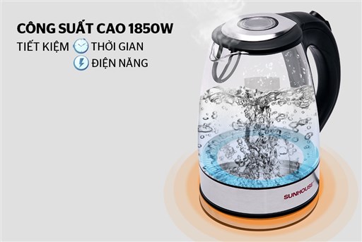 Ấm siêu tốc thủy tinh 1.7 l Sunhouse SHD1217 – ảnh 4
