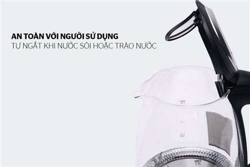 Ấm siêu tốc thủy tinh 1.7 l Sunhouse SHD1217 – ảnh 5