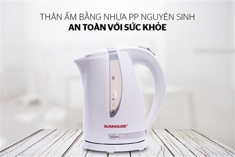 Ấm siêu tốc nhựa Sunhouse SHD1300 trắng