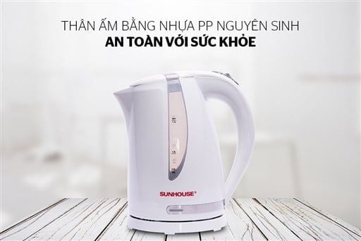Ấm siêu tốc nhựa Sunhouse SHD1300 trắng