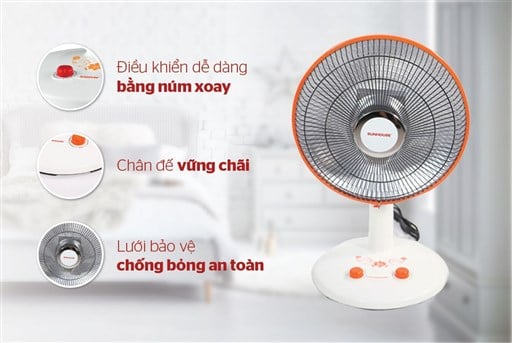 Quạt sưởi halogen Sunhouse SHD7005 – ảnh 2