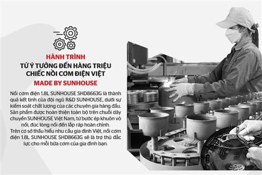 Nồi cơm điện 1.8L Sunhouse SHD8663G – ảnh 2